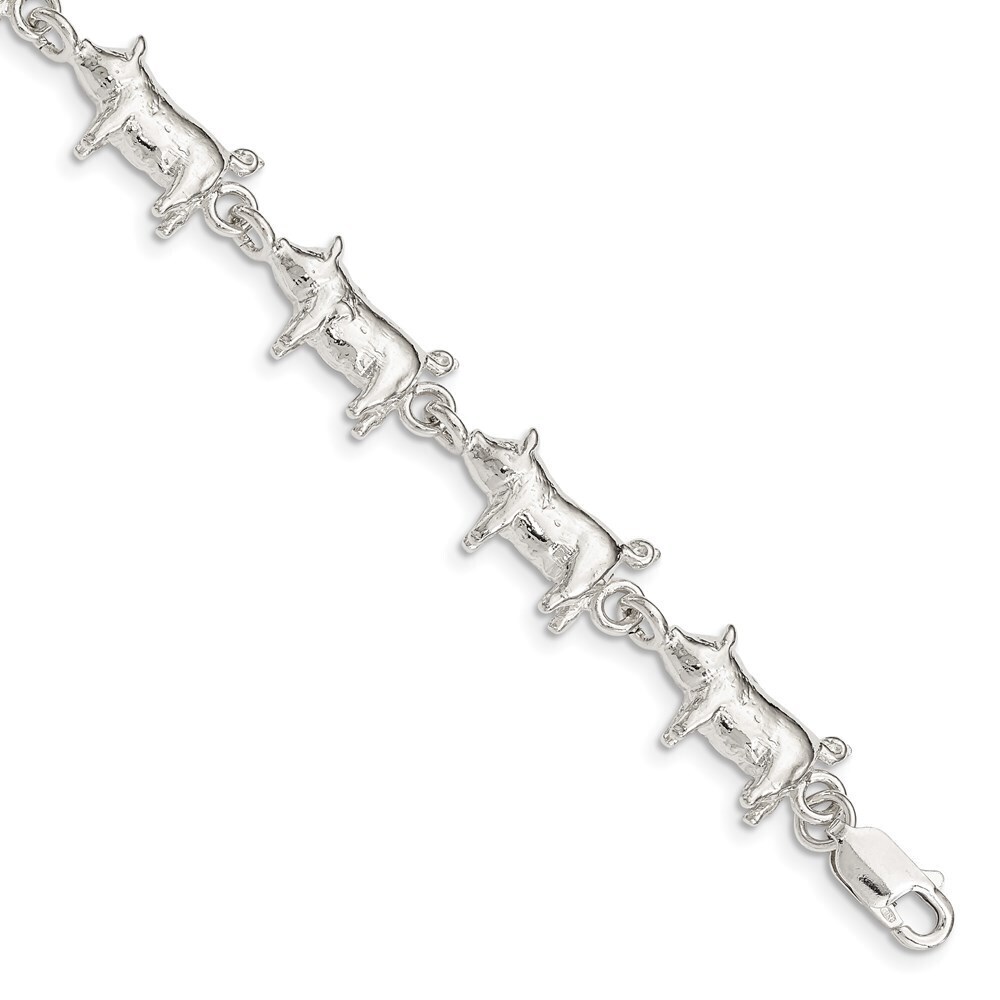 Kazi Luxury Sterling Silver Pig Bracelet